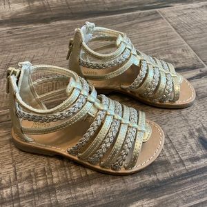Harper Canyon Size 6 Toddler Girl Gold Gladiator Sandal -brand new